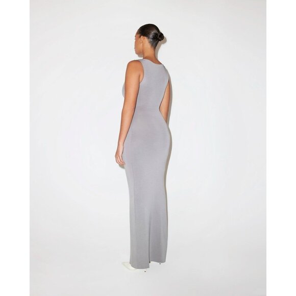 Khy Sueded Stretch Knotted Maxi Dress in Steel Grey - Picture 3 of 7